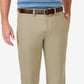 Haggar Men's Cool 18 Pro Stretch Straight Fit Flat Front Dress Pants Beige Size 36X30
