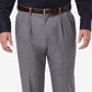 Haggar Men's Premium Comfort Stretch Classic Fit Solid Pleated Dress Pants Gray Size 34X30