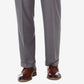 Haggar Men's Premium Comfort Stretch Classic Fit Solid Pleated Dress Pants Gray Size 34X30