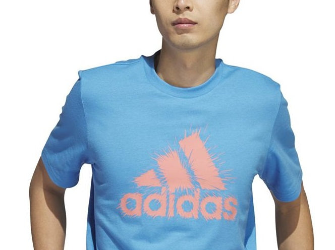 adidas Men's Short Sleeve Logo Graphic T Shirt Blue Size X-Large