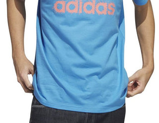 adidas Men's Short Sleeve Logo Graphic T Shirt Blue Size X-Large
