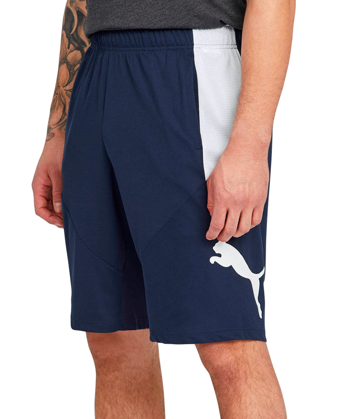 Puma Men's 10 Training Cat Shorts Blue Size Medium