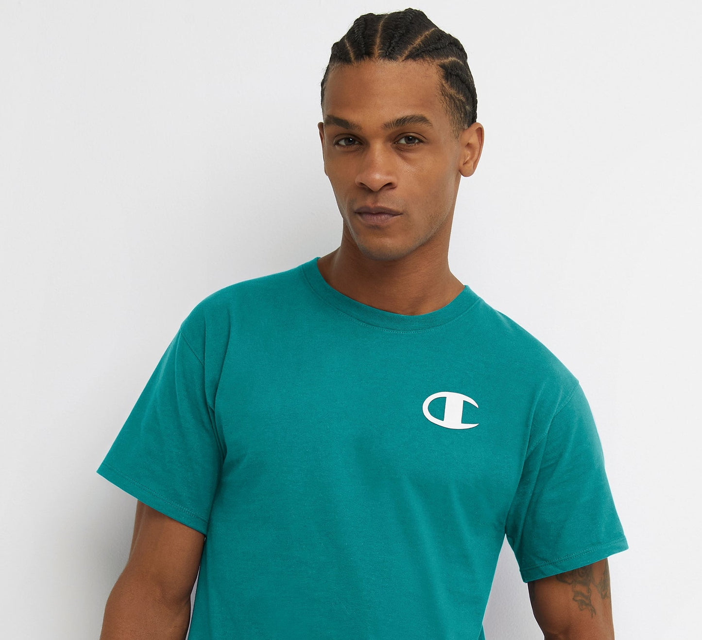 Champion Men's Classic Graphic Tee Green Size Small