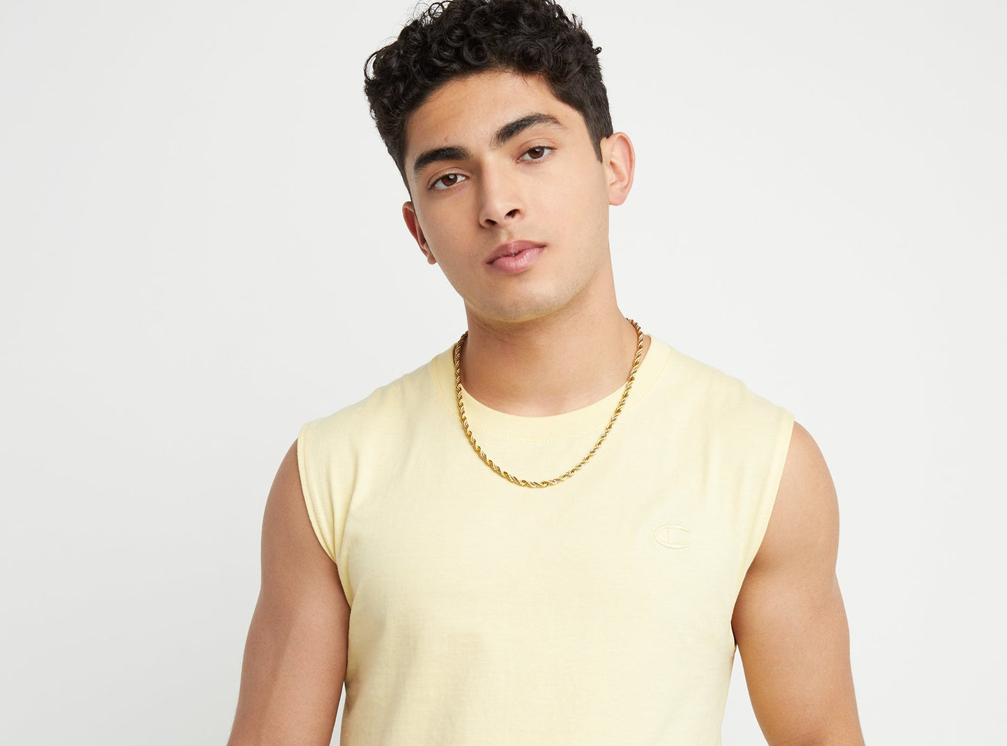 Champion Men's Classic Muscle Tee Yellow  Size Small