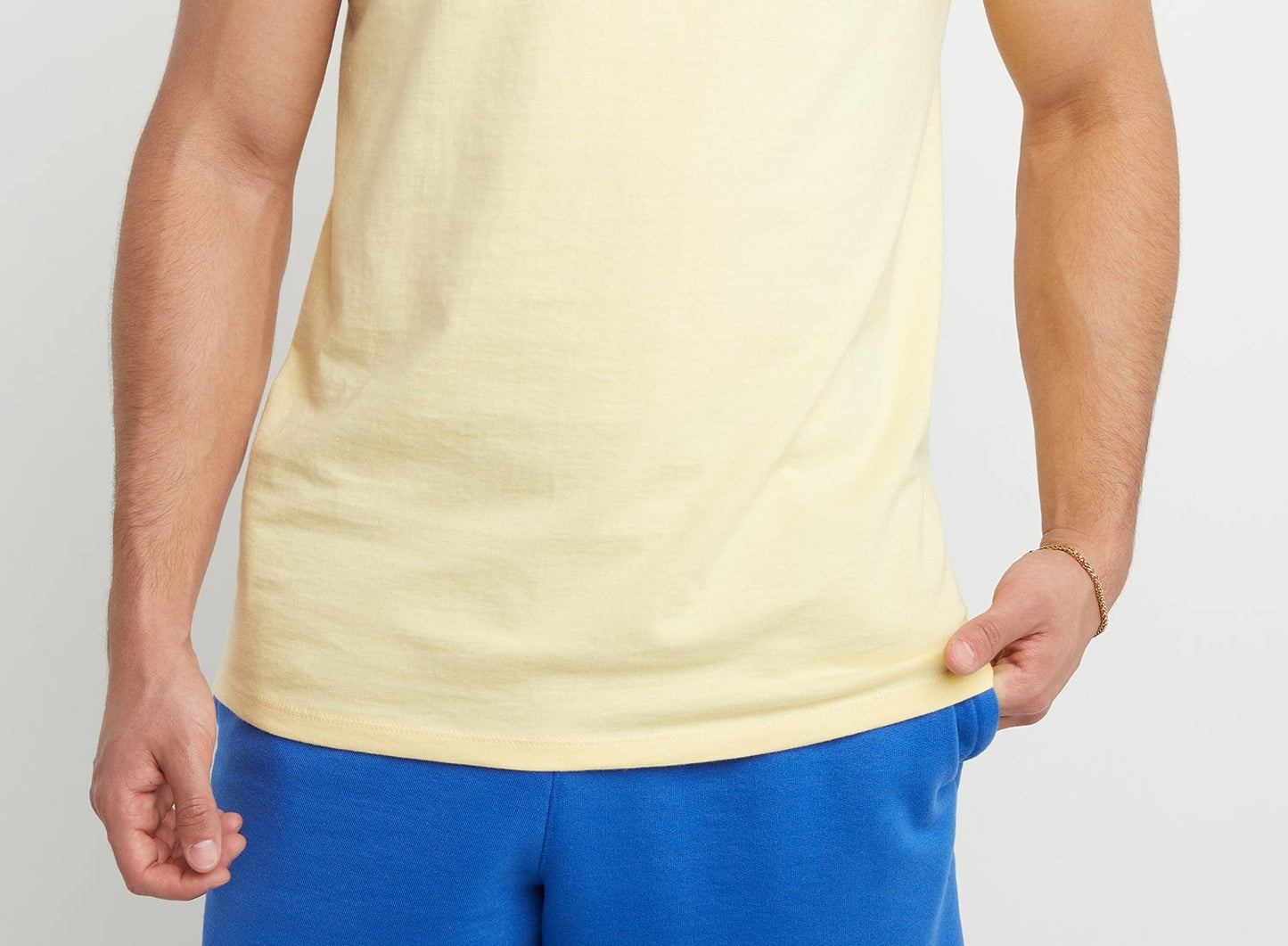 Champion Men's Classic Muscle Tee Embroidered C Logo Yellow Size Large