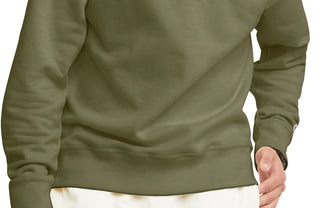 Champion Men's Powerblend Standard Fit Logo Print Fleece Sweatshirt Green Size Large
