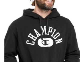 Champion Men's Arch Logo Vintage Varsity Hoodie Sweatshirt Black Size XX-Large