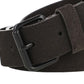 AllSaints Men's Wash Logo Belt Gray Size 36