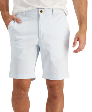 Club Room Men's Regular Fit 9 4 Way Stretch Shorts White  Size 40