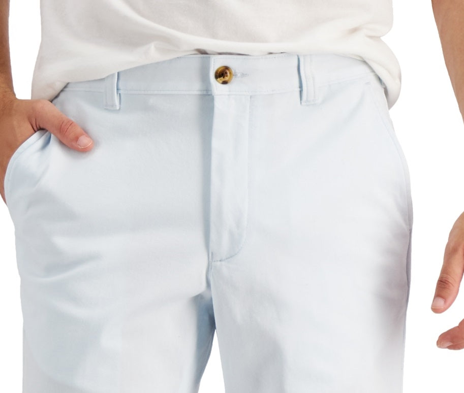 Club Room Men's Regular Fit 9 4 Way Stretch Shorts White  Size 40