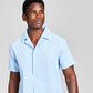 And Now This Men's Classic Fit Button Down Camp Shirt Blue Size Medium