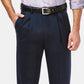 Haggar Men's Premium No Iron Khaki Classic Fit Pleat Hidden Expandable Waist Pants Blue Size 40X32