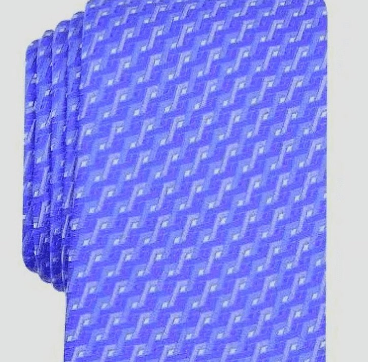 Alfani Men's Geo Silk Blend Textured Slim Tie Purple Size Regular