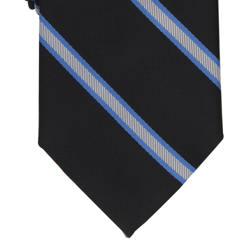Club Room Men's Classic Stripe Tie Black Size Regular