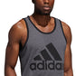 adidas Men's Badge Of Sport Logo Graphic Tank Gray Size Medium