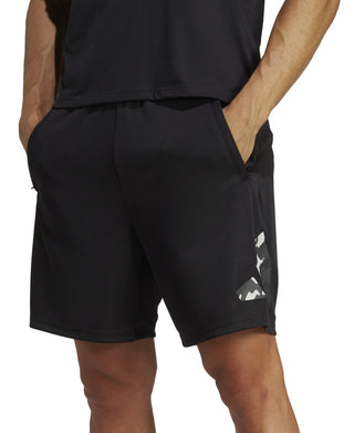 adidas Men's Train Essentials Seasonal Camo Filled Logo Training Shorts Black Size Small