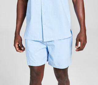 And Now This Men's Classic Fit Button Down Camp Shirt Blue Size Large