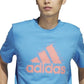 adidas Men's Short Sleeve Logo Graphic T Shirt Blue Size Small