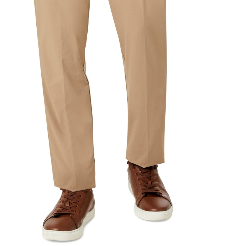 Calvin Klein Men's Slim Fit Tech Solid Performance Dress Pants Beige Size 34X32