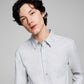 And Now This Men's Poplin Collared Button Down Shirt Gray Size Large
