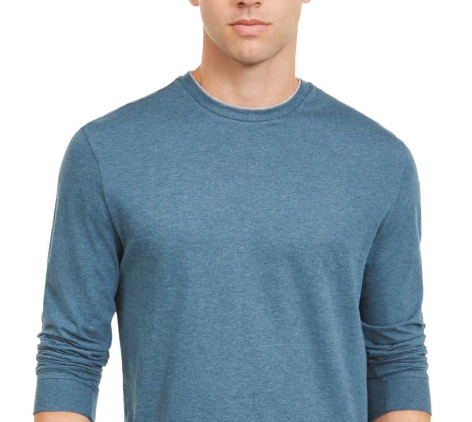 Club Room Men's Doubler Crewneck T-Shirt  Blue Size Large