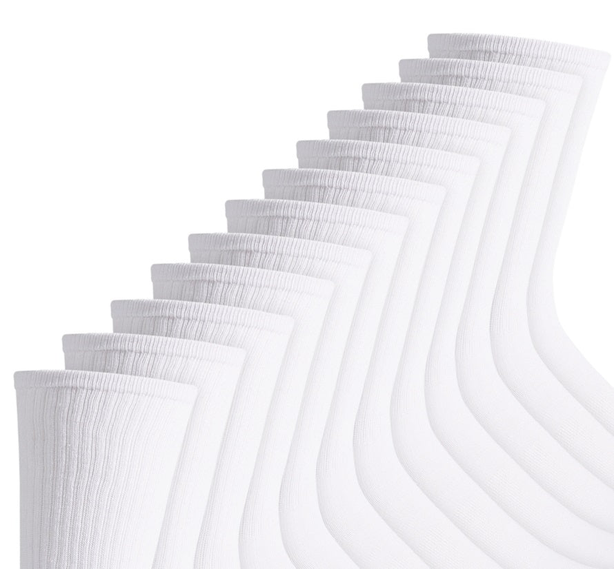 Club Room Men's 12 Pack Crew Socks White  Size 10-13