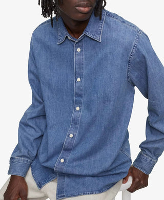 Calvin Klein Men's Vintage Denim Shirt Blue Size X-Large