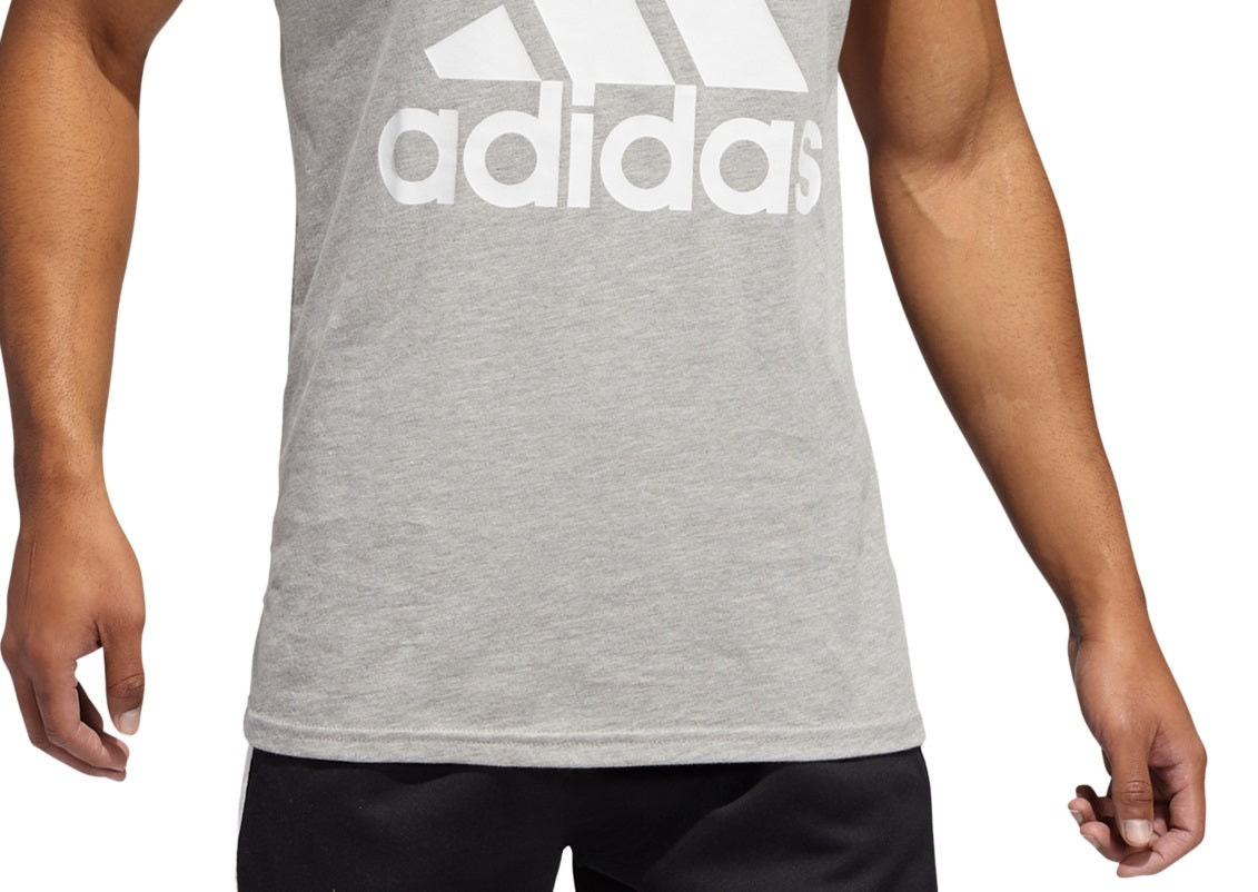 adidas Men's Badge Of Sport Logo Graphic Tank Gray Size X-Large