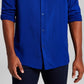And Now This Men's Solid Long Sleeve Resort Shirt Blue Size Small