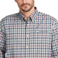 Barbour Men's Tailored Fit Plaid Thermo Tech Button Down Shirt Gray Size Medium