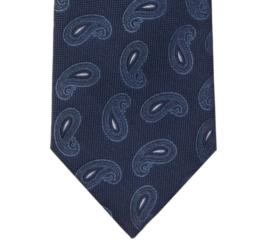 Tommy Hilfiger Men's Halo Paisley Tie Blue Size Regular