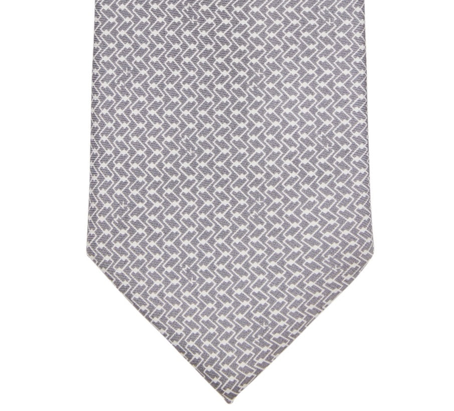 Michael Kors Men's Classic Design Link Print Tie Gray Size Regular