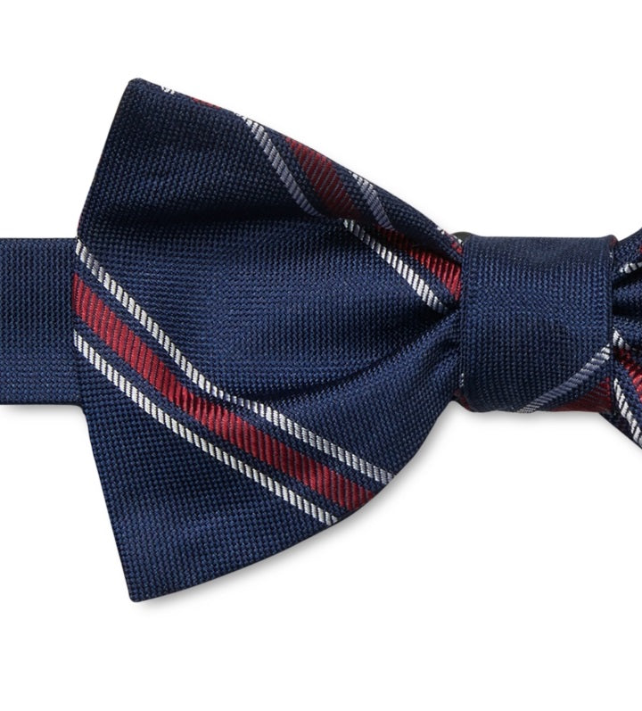 Tommy Hilfiger Men's Rumi Stripe Self-Tie Bow Blue Size Regular