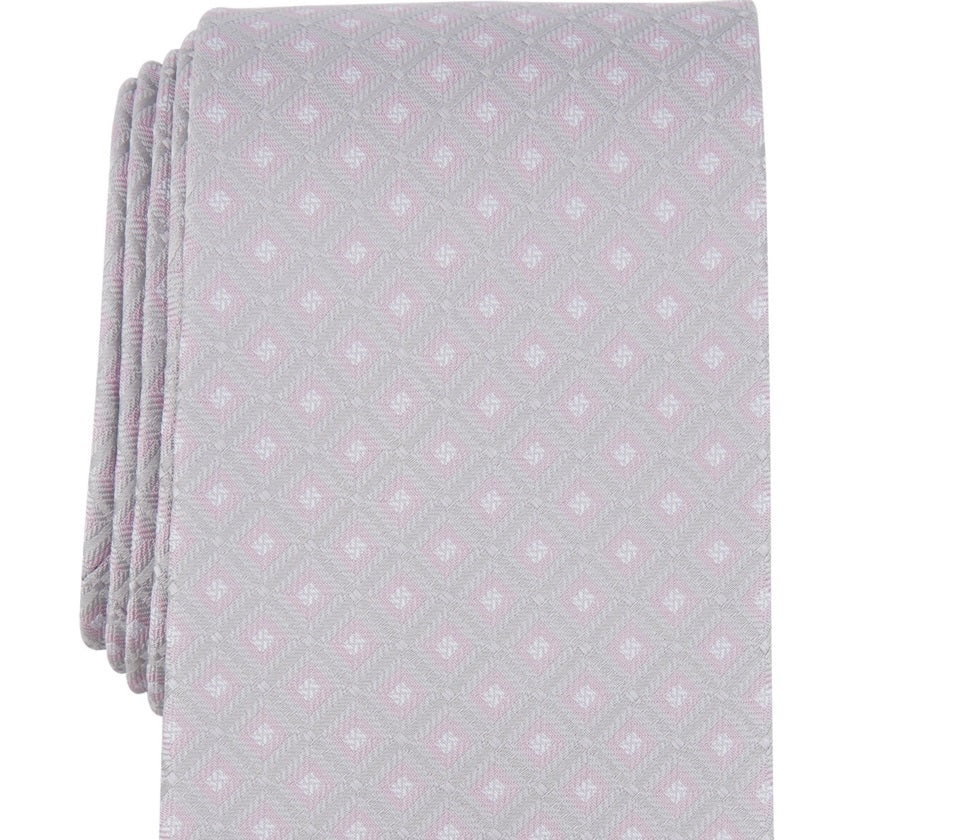 Michael Kors Men's Hempstead Grid Tie Gray Size Regular