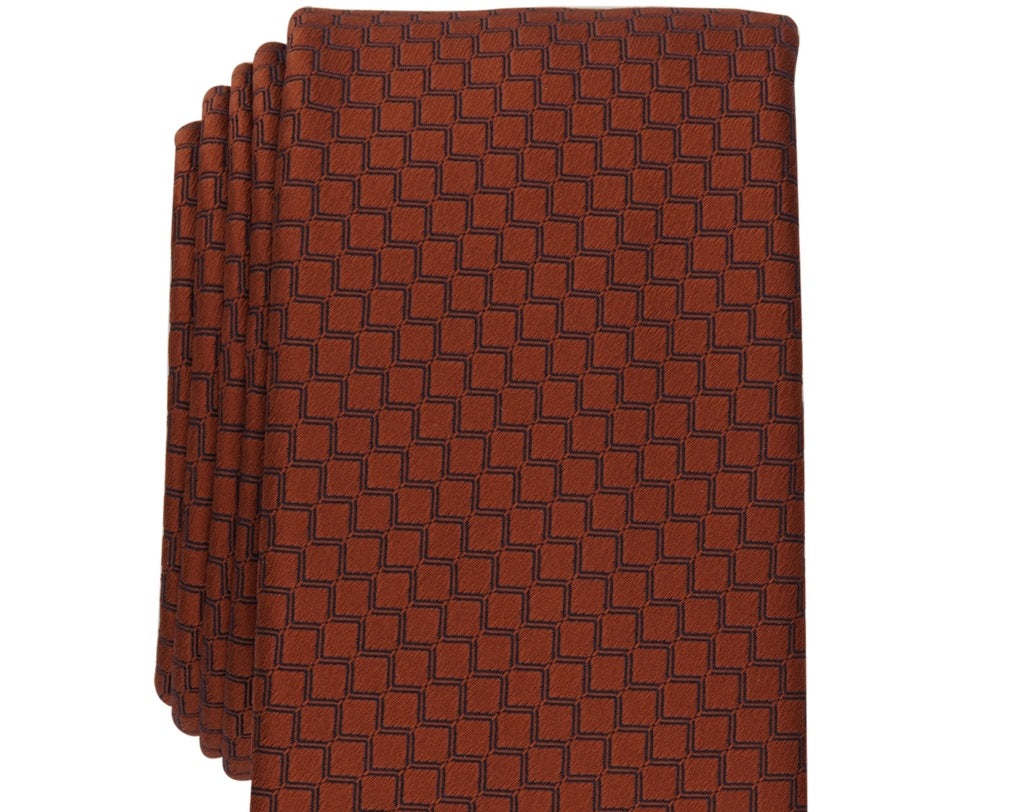 Alfani Men's Rolling Neat Slim Tie Brown Size Regular