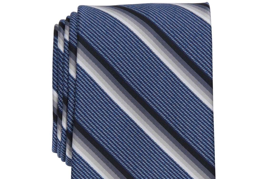 Perry Ellis Men's Abbott Stripe Tie Gray Regular