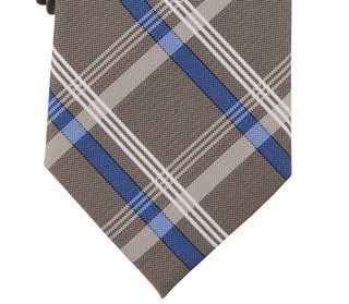 Michael Kors Men's Sadies Plaid Tie Brown Size Regular