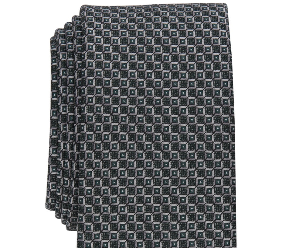 Alfani Men's Tindall Mini Medallion Tie Black  Size Regular