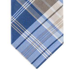 Tommy Hilfiger Men's Classic Plaid Tie Beige Size Regular