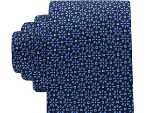 Tommy Hilfiger Men's Classic Daisy Medallion Neat Tie Blue Size Regular
