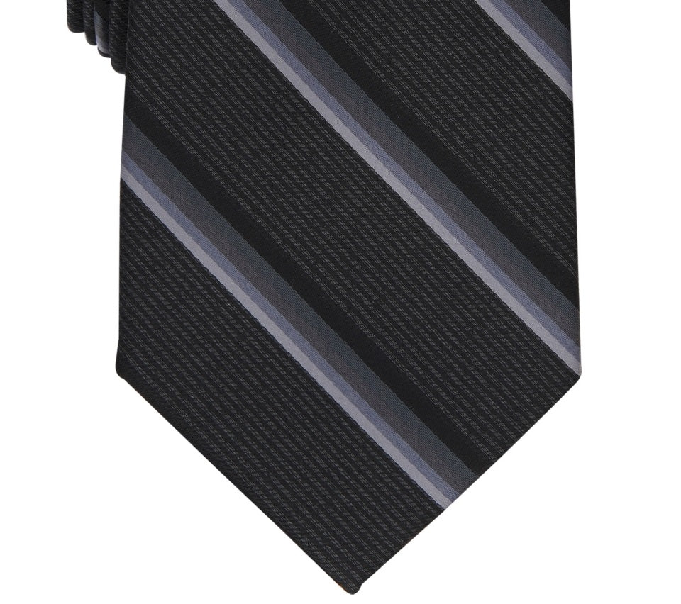 Perry Ellis Men's Abbott Stripe Tie Black Regular
