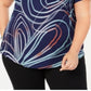JM Collection Women's Printed T-Shirt Blue Size 0X