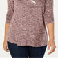 Style & Co Women's Draped Neck Top Red Size X-Large