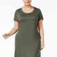 Style & Co Women's T-Shirt Maxi Dress Green Size 1X