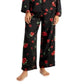 INC International Concepts Women's Satin Pajama & Headband 3Pc Set Black Size Large