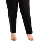 Calvin Klein Women's Solid Straight Leg Pants Black Size 16W