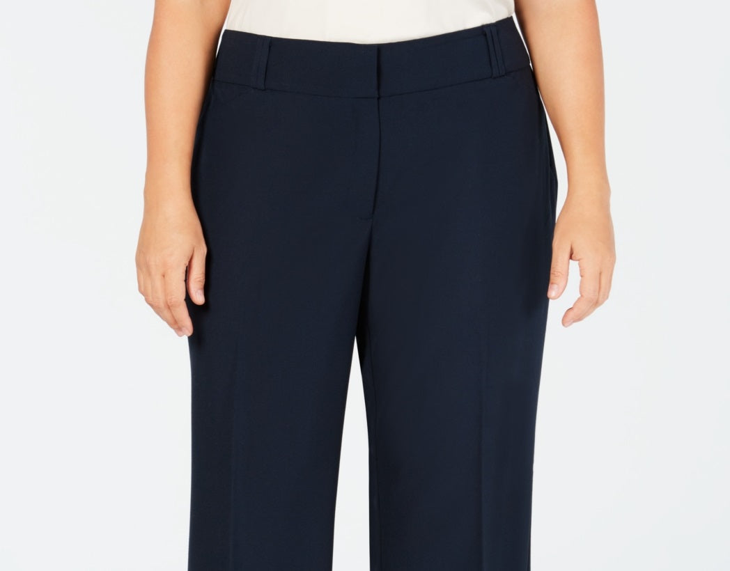Alfani Women's Curvy Bootcut Tummy Control Pants Blue Size 24W