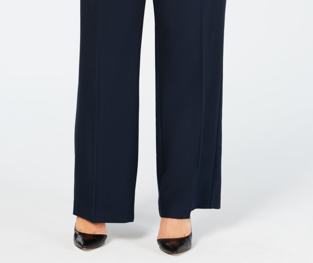 Alfani Women's Curvy Bootcut Tummy Control Pants Blue Size 24W