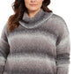 Style & Co Women's Ombre Cowl-Neck Sweater Black Size 0X