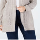 Karen Scott Women's Pointelle Open Front Cardigan Beige Size 4X
